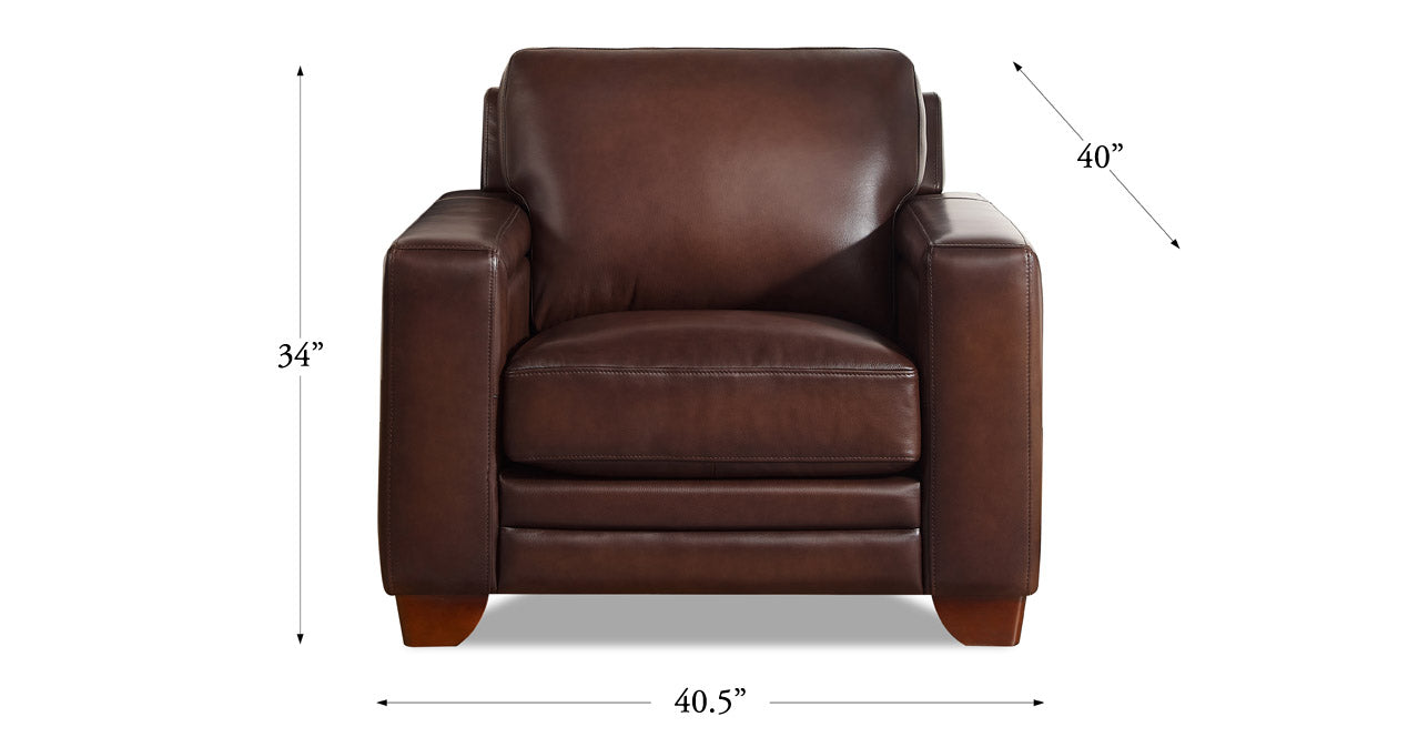 Alice Leather Chair, Caramel brown